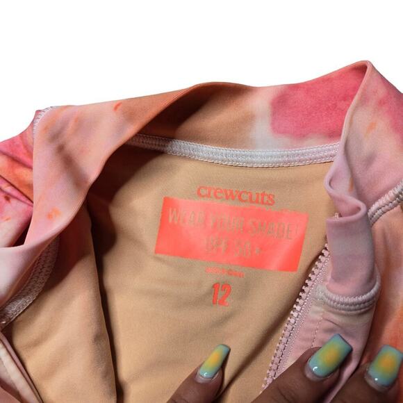 Crew cuts Girl's Tie-Dye Rashguard Swimsuit Size 12 - Picture 3 of 3